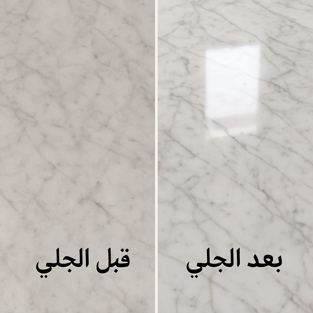 قبل وبعد جلي الرخام في المدينة المنورة