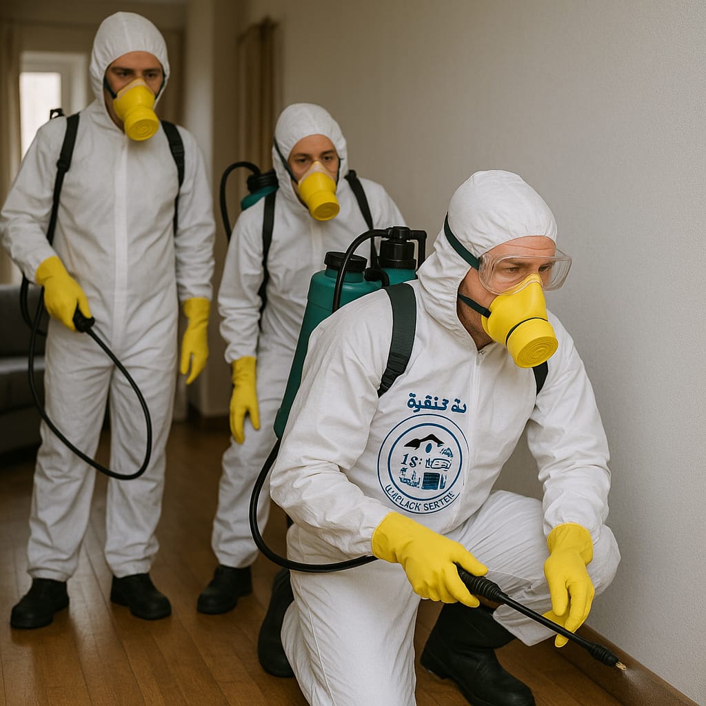 فريق رش حشرات محترف من شركة خدمة بنقرة في المدينة المنورة
